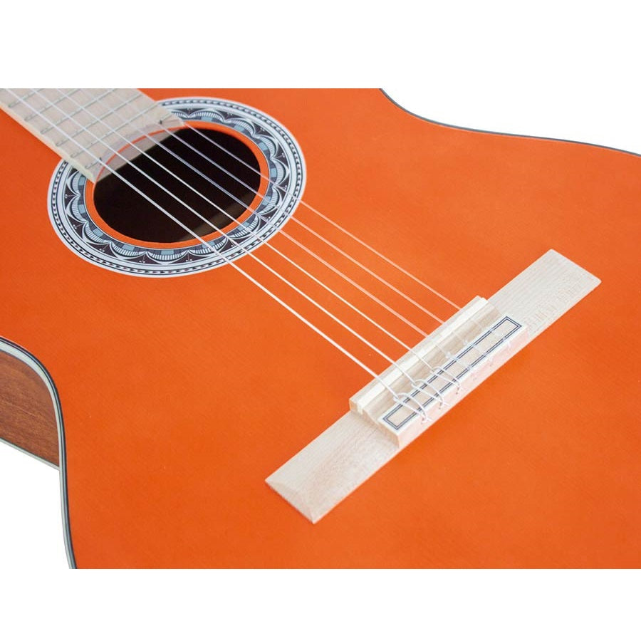 Valencia VC354OR 4/4 Klasszikus gitár, Sitka fenyő & mahagóni, szatén narancssárga
