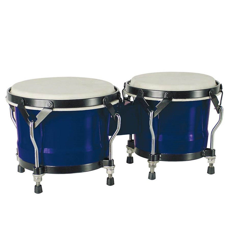 Hayman BG405BU bongó szett keményfából, 6,85" + 7,95", természetes bőr, fekete hardware, kék kivitel
