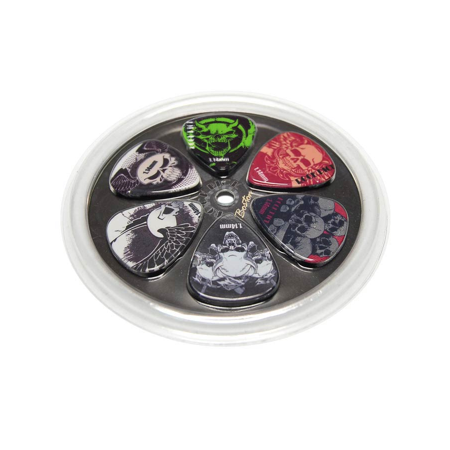 Boston BRP6114 6 darabos gitárpengető készlet, celluloid, 1.14 mm, vegyes színek