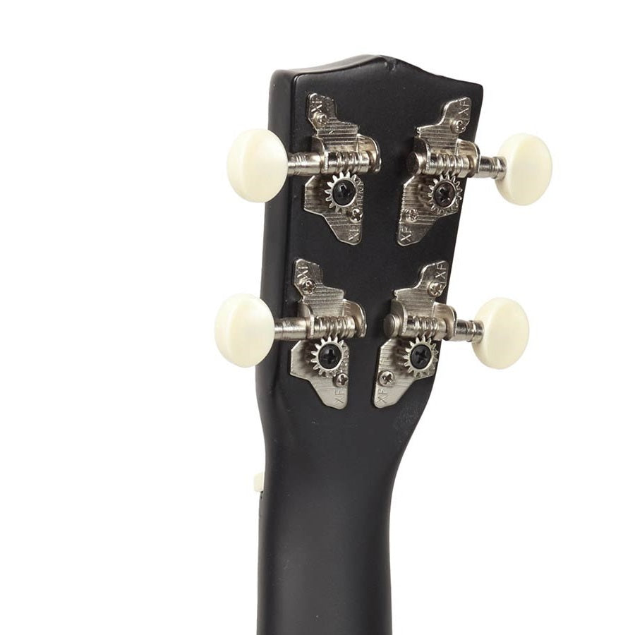 Korala UKS15BK Szoprán ukulele készlet, 3 pengető, matt fekete (tok nélkül)