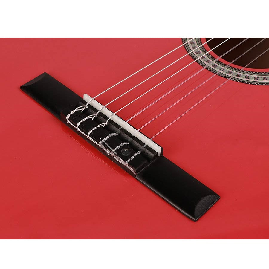 Salvador Kids CG144RD 4/4 Klasszikus gitár kezdőknek, fényes piros