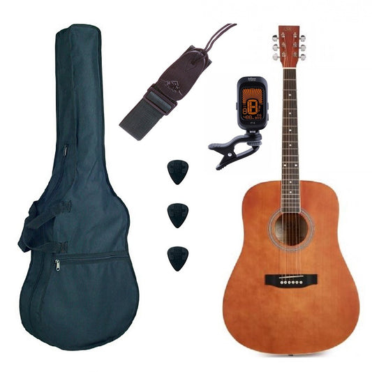 SX SD104BRBasic2 Akusztikus dreadnought gitár szett, barna matt