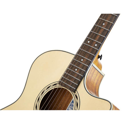 Bromo BAA2CE elektroakusztikus gitár, natúr Grand Auditorium Cutaway, Appalachian sorozat