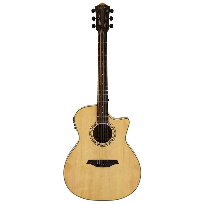 Bromo BAT2CE elektro-akusztikus gitár, natur, Grand Auditorium Cutaway Tahoma Series