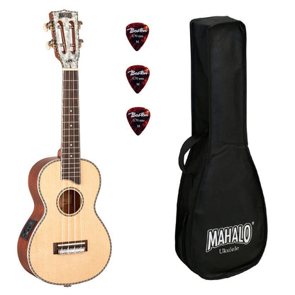 Mahalo MP2E Elektroakusztikus koncert ukulele szett, Natural Pearl