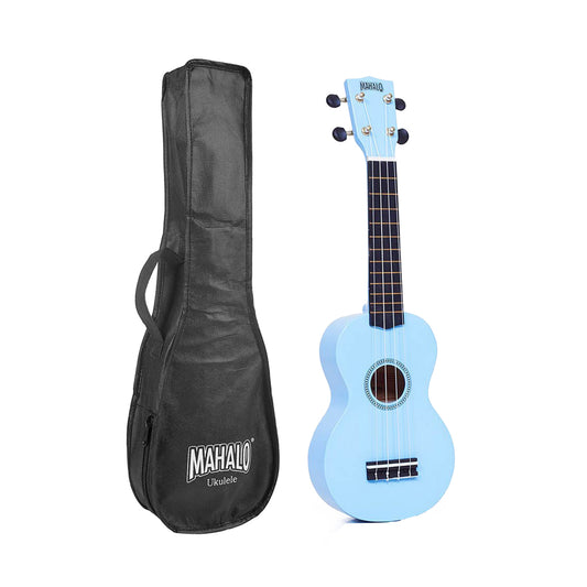 Mahalo MR1LBU Szoprán ukulele, fényes világoskék, tokkal