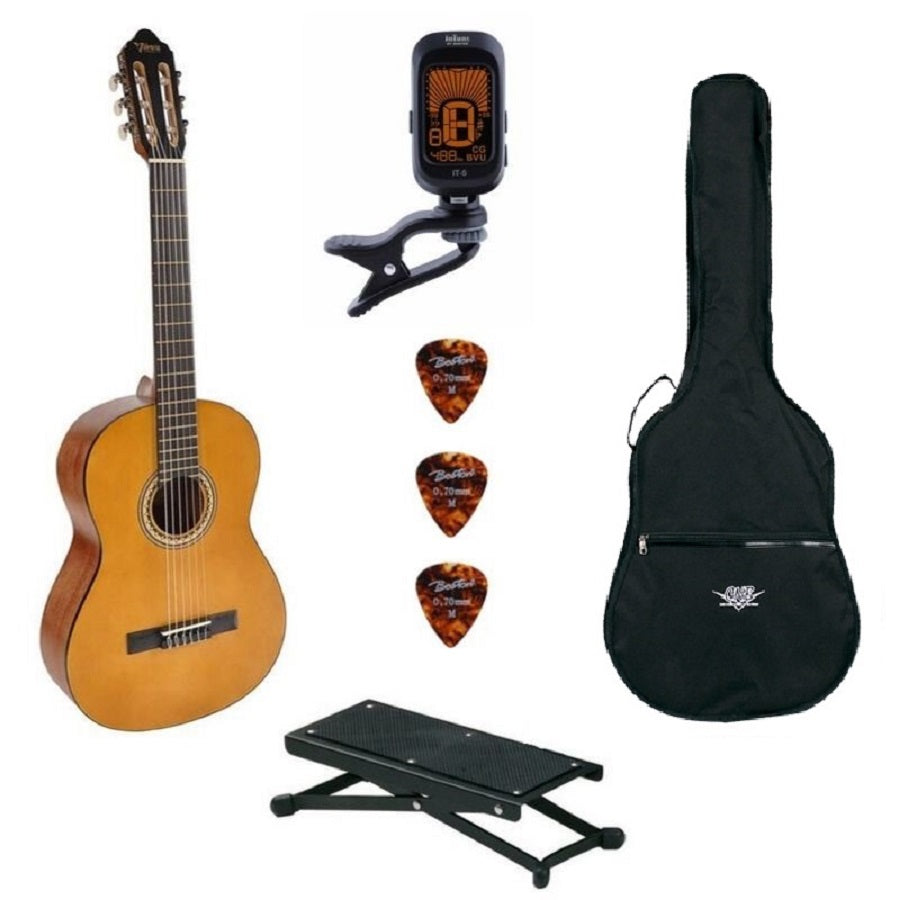 Valencia VC204 Basic2 4/4 Klasszikus gitár szett, natúr