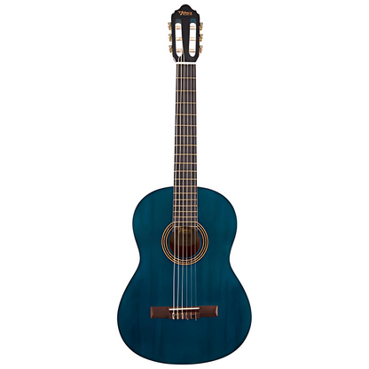 Valencia VC203TBU 3/4 Klasszikus tanuló gyerek gitár, Transparent Blue Kék