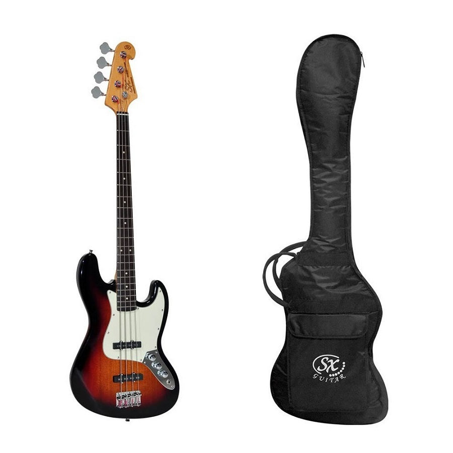 SX SJB623TS J-Style elektromos basszusgitár, sunburst, puhatokkal