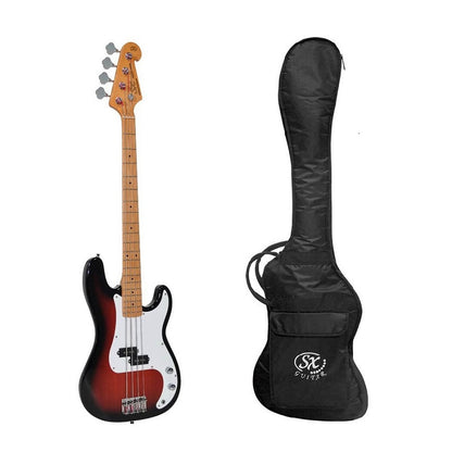 SX SPB572TS Elektromos basszusgitár, sunburst, puhatokkal