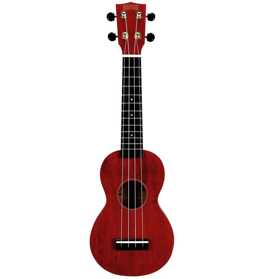 Mahalo MS1TRD Slimline Szoprán ukulele, piros, Traditional felület, tokkal