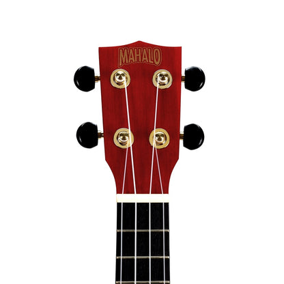 Mahalo MS1TRD Slimline Szoprán ukulele, piros, Traditional felület, tokkal