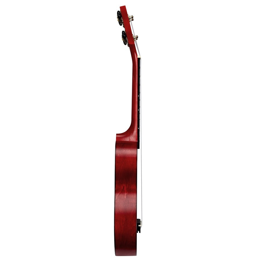 Mahalo MS1TRD Slimline Szoprán ukulele, piros, Traditional felület, tokkal