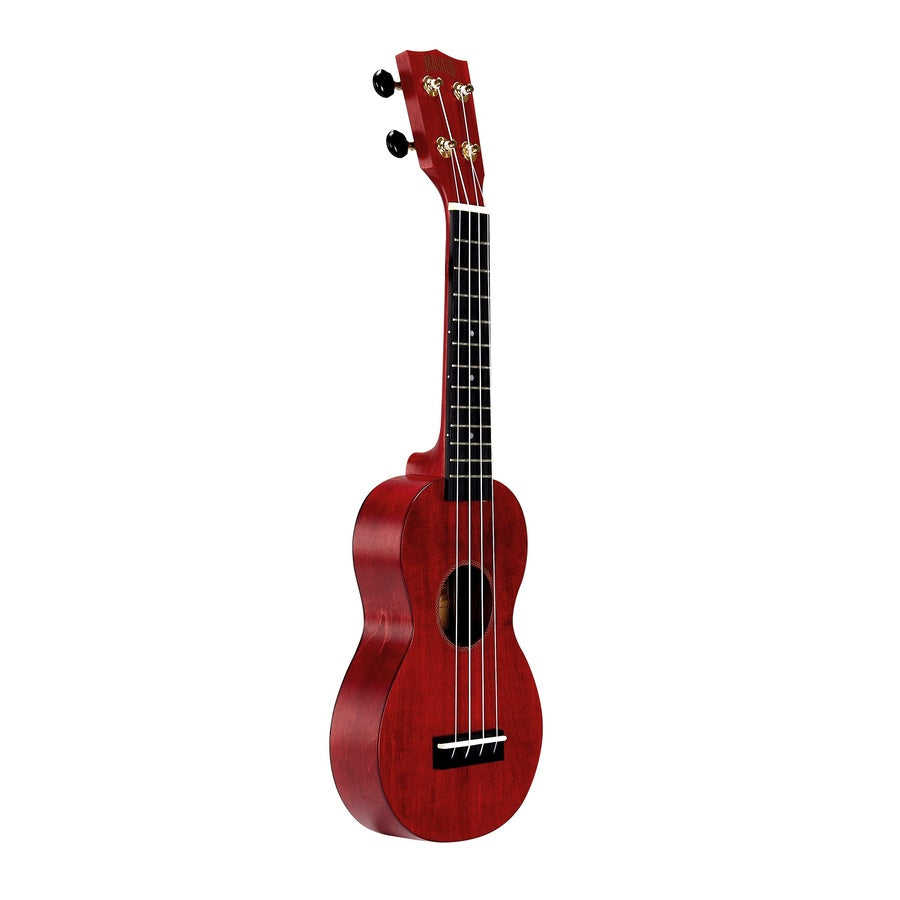 Mahalo MS1TRD Slimline Szoprán ukulele, piros, Traditional felület, tokkal
