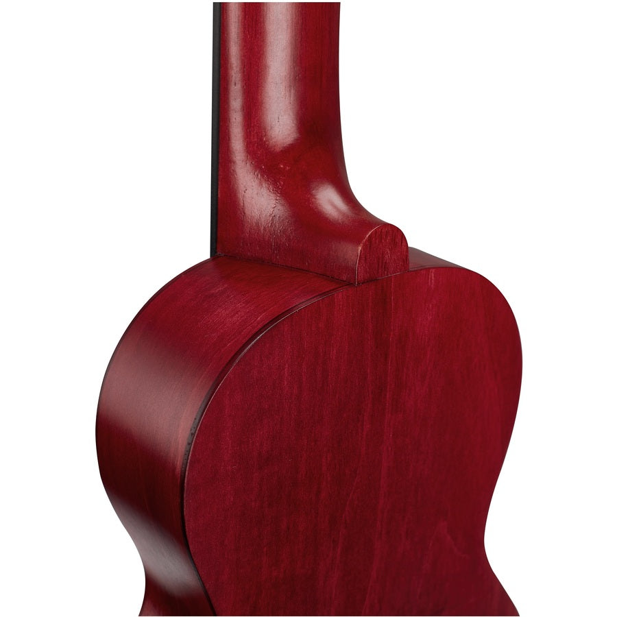 Mahalo MS1TRD Slimline Szoprán ukulele, piros, Traditional felület, tokkal