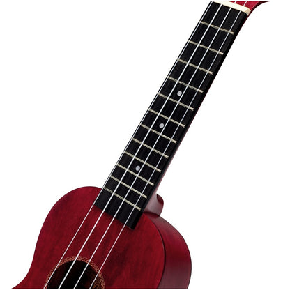 Mahalo MS1TRD Slimline Szoprán ukulele, piros, Traditional felület, tokkal
