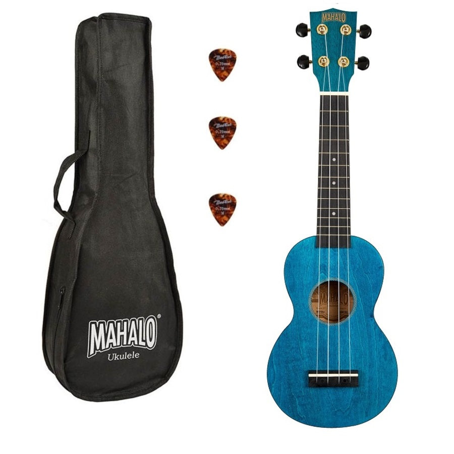 Mahalo MS1TBU Slimline Szoprán ukulele, kék, tokkal