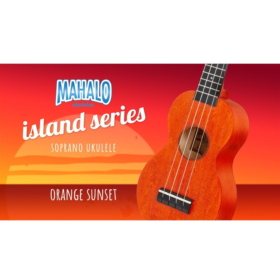 Mahalo ML1OS Island Series Szoprán ukulele, Orange Sunset matt felület, tokkal