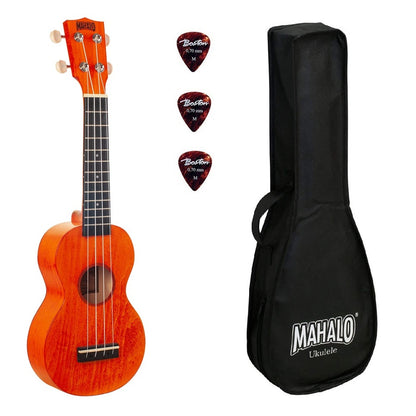 Mahalo ML1OS Island Series Szoprán ukulele, Orange Sunset matt felület, tokkal