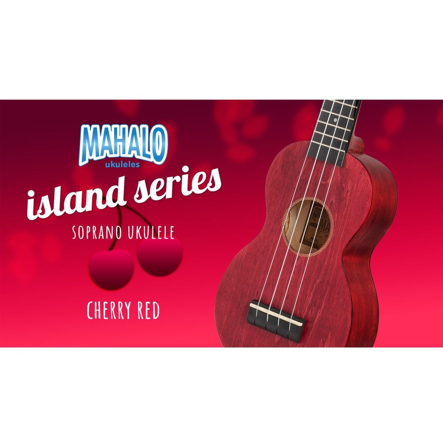 Mahalo ML1CR Island Series Szoprán ukulele, Cherry Red felület, tokkal