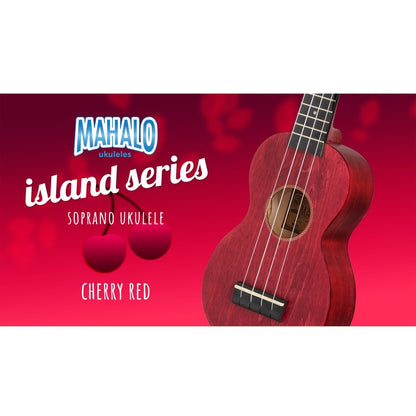 Mahalo ML1CR Island Series Szoprán ukulele, Cherry Red felület, tokkal