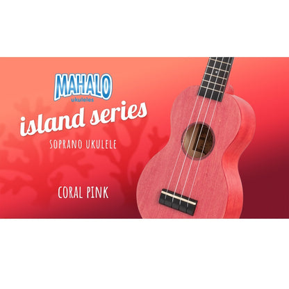 Mahalo ML1CP Island Series Szoprán ukulele, Coral Pink matt felület, tokkal
