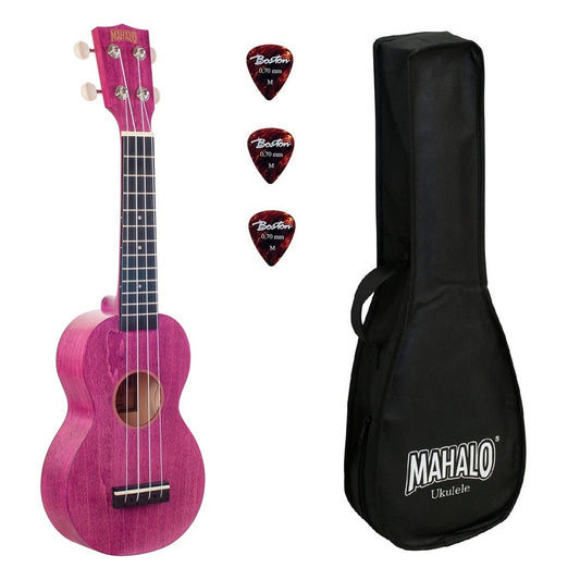 Mahalo ML1BC Island Series Szoprán ukulele, Berry Crush matt felület, tokkal