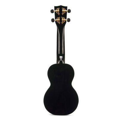 Mahalo MA1HEBK Heart Szoprán ukulele, fényes fekete „Heart” dizájn, tok és pengetők