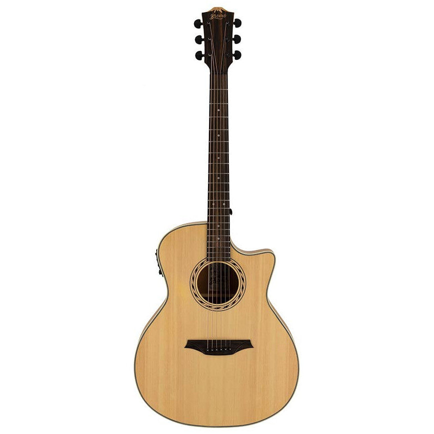 Bromo BAA2CE elektroakusztikus gitár, natúr Grand Auditorium Cutaway, Appalachian sorozat