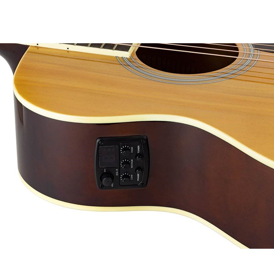 Richwood RA12CE Akusztikus elektro-akusztikus auditorium gitár, 6 húros, natúr, tokos