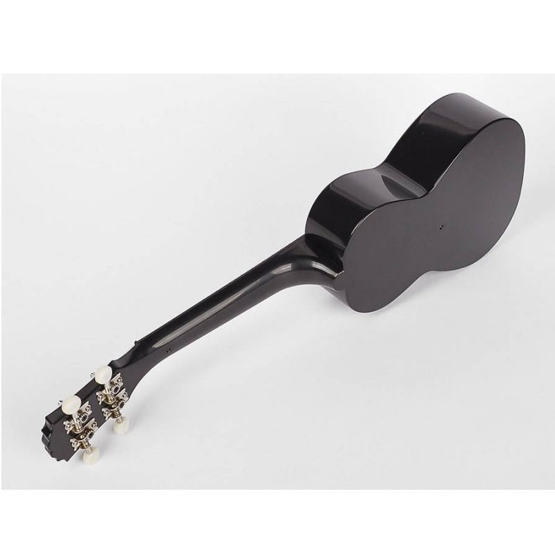 Korala PUC20BK Koncert ukulele, polikarbonát, fekete, 61 cm, 3 darabos pengető készlettel