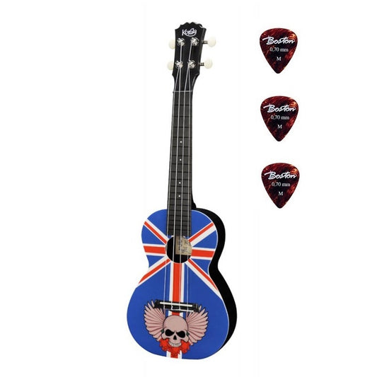 Korala PUC3003 Koncert ukulele, London Design, 61 cm, 3 darabos pengető készlettel