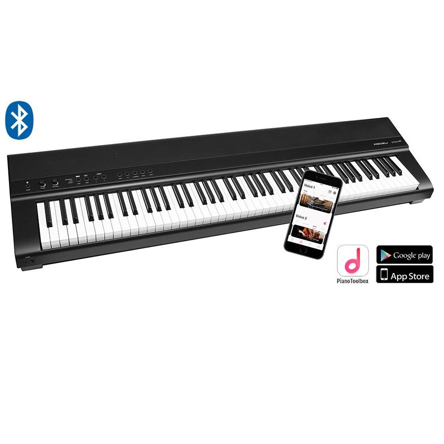 Medeli SP201+BK Digitális színpadi zongora, K6S billentyűzet, Bluetooth, Szatén fekete