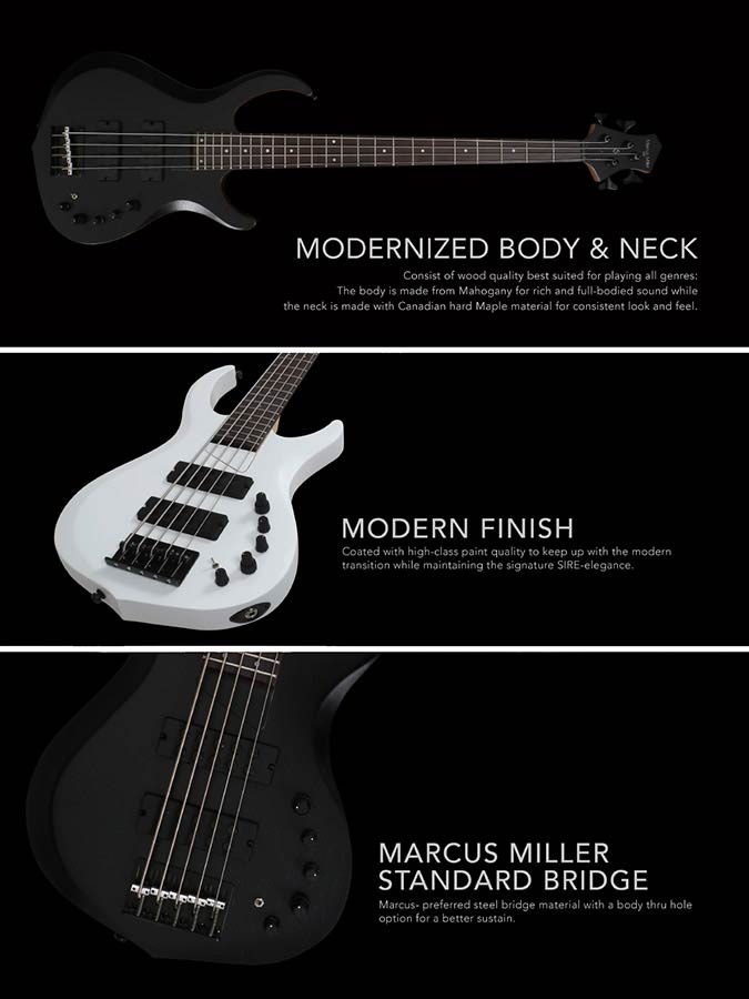 Sire Marcus Miller M2+5TBL 5-húros basszusgitár, kék