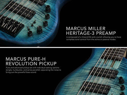 Sire Marcus Miller M7+A6TBL 6-húros basszusgitár, kék