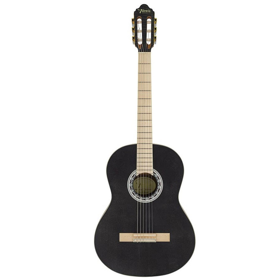 Valencia VC354BK 4/4 Klasszikus gitár, Sitka fenyő & mahagóni, szatén fekete