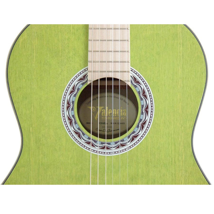 Valencia VC354GN 4/4 Klasszikus gitár, Sitka fenyő & mahagóni, szatén zöld