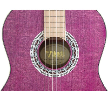 Valencia VC354PP 4/4 Klasszikus gitár, Sitka fenyő & mahagóni, szatén lila