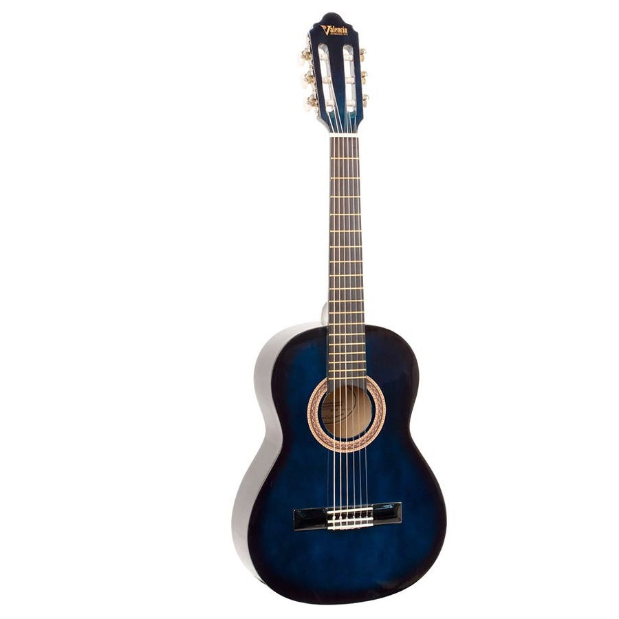 Valencia VC102BUS 1/2 Klasszikus gitár, Kék Blue Sunburst
