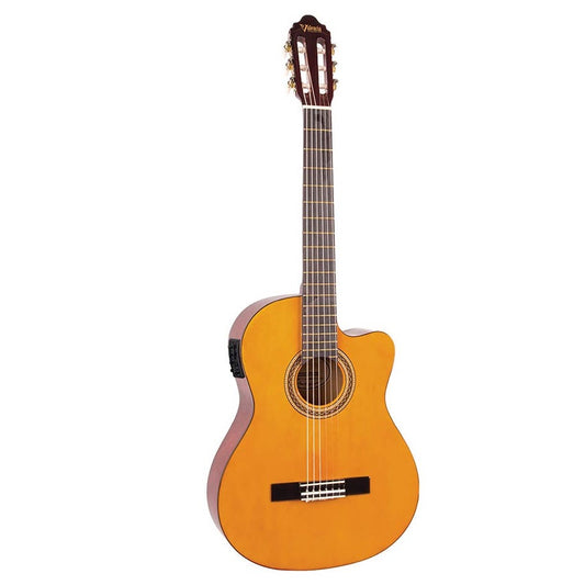 Valencia VC104CE 4/4 Cutaway elektro-klasszikus gitár, Natúr Fényes