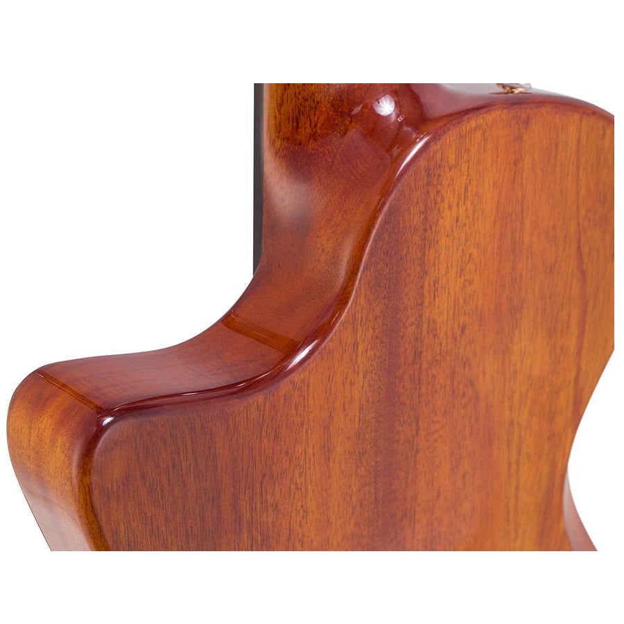 Bromo BEN2C Elektromos-akusztikus nylon hollow body gitár, 6 húros, keménytokos