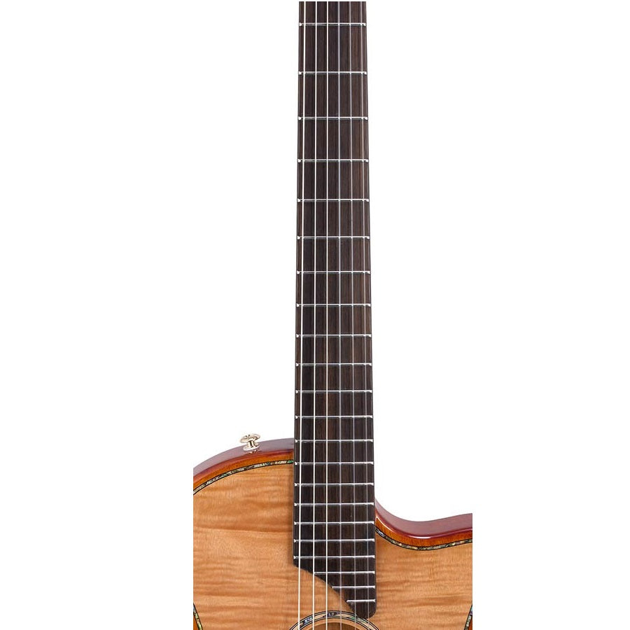 Bromo BEN2C Elektromos-akusztikus nylon hollow body gitár, 6 húros, keménytokos