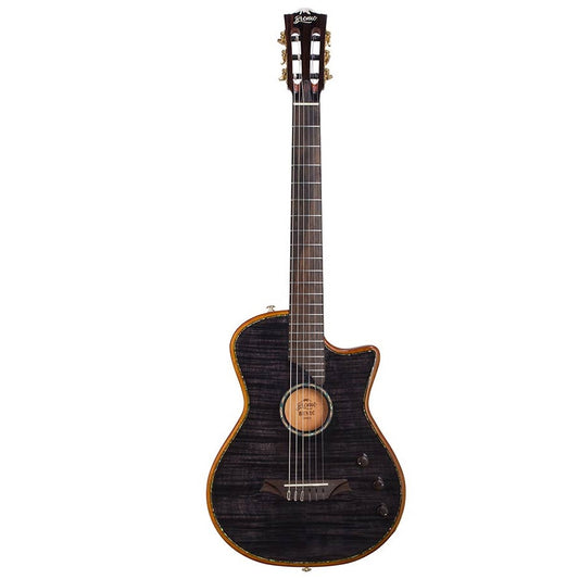 Bromo BEN2CTBK Elektromos-akusztikus nylon hollow body gitár, 6 húros, kemény tokos