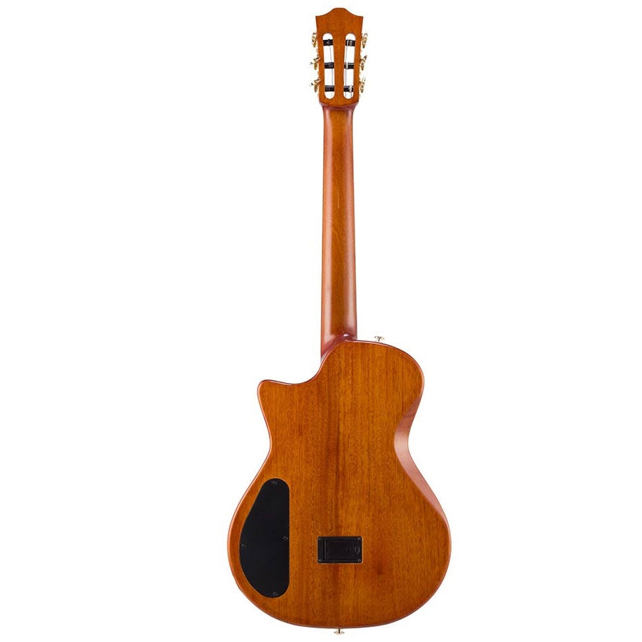 Bromo BEN2CTBK Elektromos-akusztikus nylon hollow body gitár, 6 húros, kemény tokos