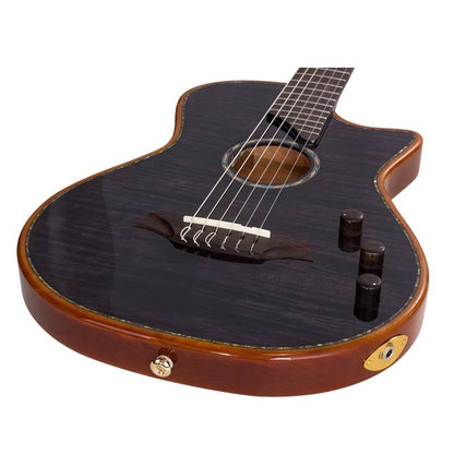 Bromo BEN2CTBK Elektromos-akusztikus nylon hollow body gitár, 6 húros, kemény tokos