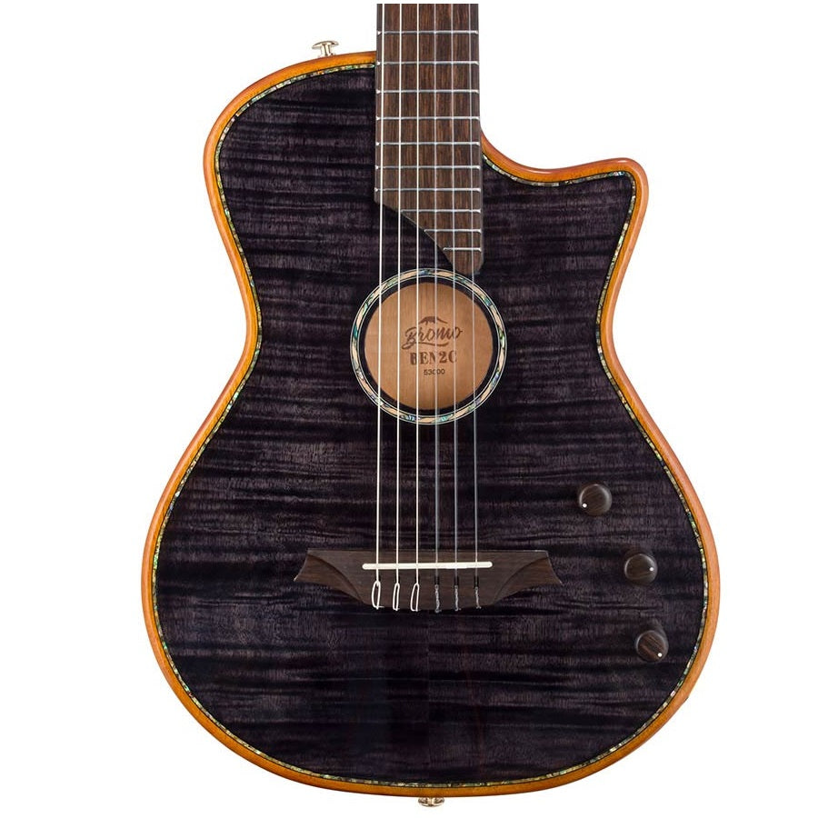 Bromo BEN2CTBK Elektromos-akusztikus nylon hollow body gitár, 6 húros, kemény tokos