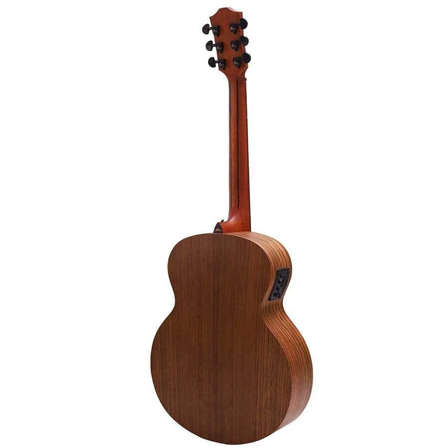 Bromo BAT8MEBK Elektro-akusztikus mini jumbo gitár, 6 húros, tokkal