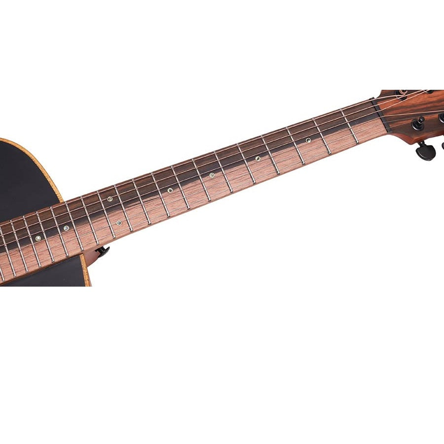 Bromo BAT8MEBK Elektro-akusztikus mini jumbo gitár, 6 húros, tokkal