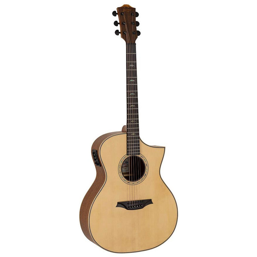 Bromo BAT4CE elektroakusztikus gitár, natúr, Grand Auditorium Cutaway Tahoma sorozat
