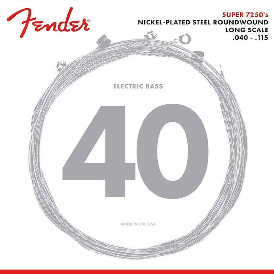 Fender Super 7250S elektromos basszusgitárhúr készlet, 5 húros, Long Scale, Light 040–115